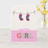 de gelukwensenkaart van het babymeisje kaart (Gele Bloem)