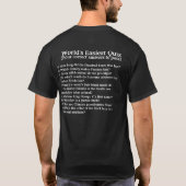 De gemakkelijkste Quiz ter wereld T-shirt (Achterkant)