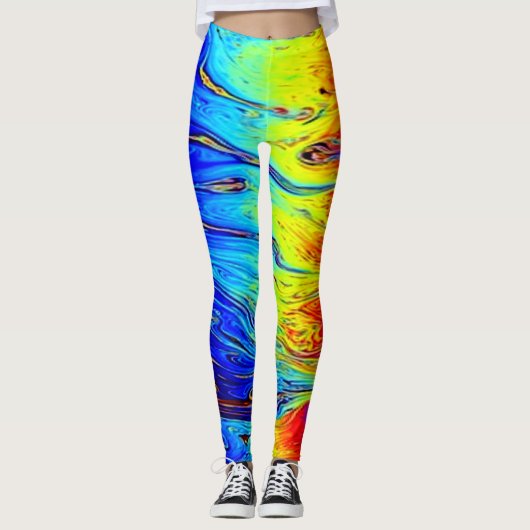 De gemarmerde regenboogLeggings helder en mooi Leggings (Voorkant)