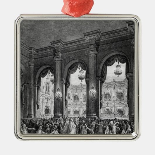 De gemaskerde bal, 23 januari 1782 metalen ornament (Voorkant)