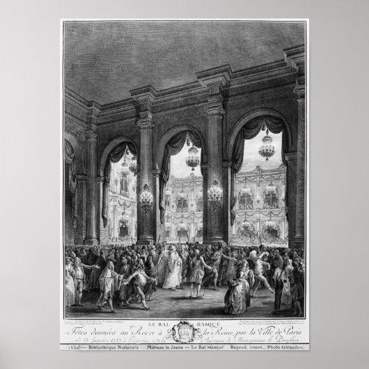 De gemaskerde bal, 23 januari 1782 poster (Voorkant)