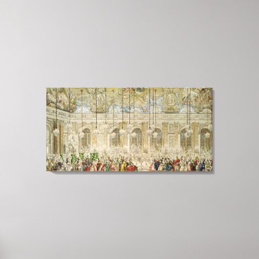 De gemaskerde bal bij de Galerie des Glaces Canvas Afdruk (Voorkant)