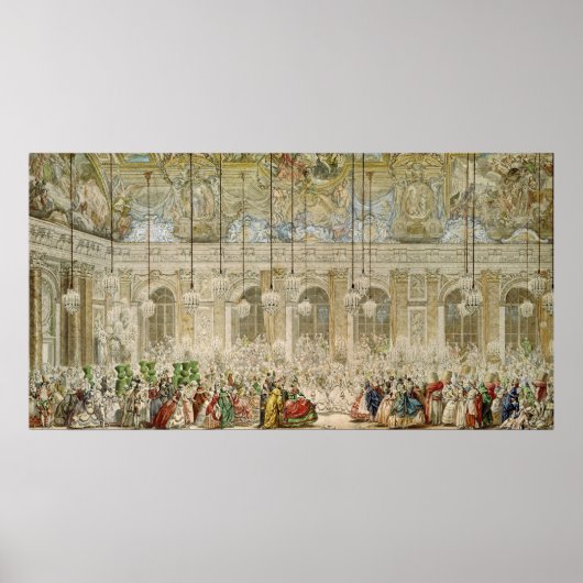 De gemaskerde bal bij de Galerie des Glaces Poster (Voorkant)