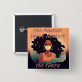 De gemaskerde zal de aardeknop erven vierkante button 5,1 cm (Voorkant /achterkant)