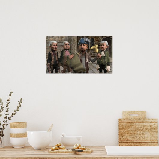 De gemeente Crier - Klein Poster (Keuken)