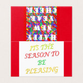 De gemengde kleur van het pretseizoen Kerstmis is  Kaart (Buitenkant ongevouwen)