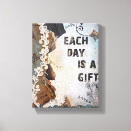 De gemengde Kunst van Media elke dag is een Cadeau Canvas Afdruk