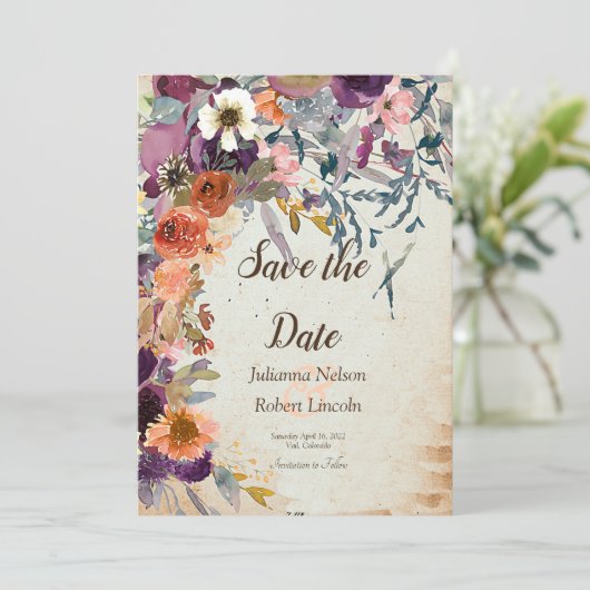 De gemengde waterverf in het najaar bewaart de dat kaart (Staand voorkant)