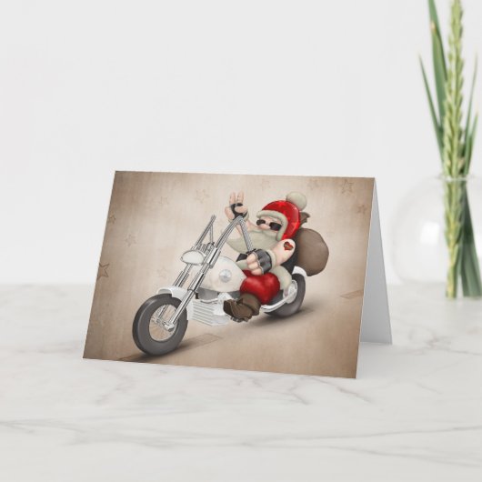 De gemotoriseerde Kerstman Feestdagen Kaart (Voorkant)