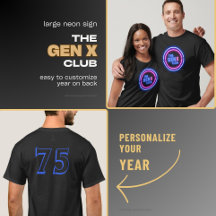 DE GEN X CLUB met jaar T-shirt