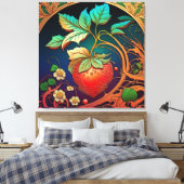 De genade van aardbei canvas afdruk (Insitu (Slaapkamer))