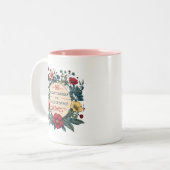 De genade van de ruimte roze en witte koffie Mok (Voorkant links)
