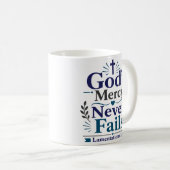 De genade van God faalt nooit Inspirerende quote Koffiemok (Voorkant rechts)