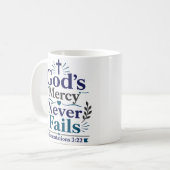 De genade van God faalt nooit Inspirerende quote Koffiemok (Voorkant links)