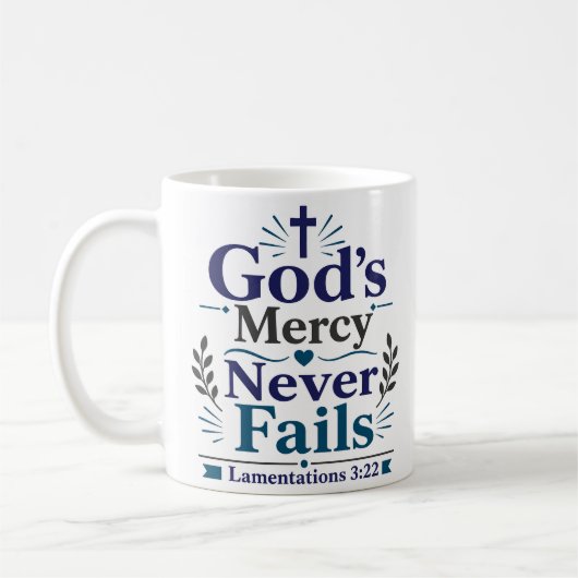 De genade van God faalt nooit Inspirerende quote Koffiemok (Links)