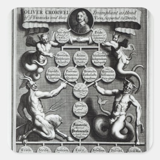 De genealogie van het anti-Christus Oliver Vierkante Sticker (Voorkant)