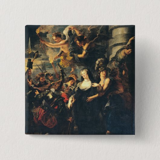 De geneesmiddelencyclus 3 vierkante button 5,1 cm (Voorkant)