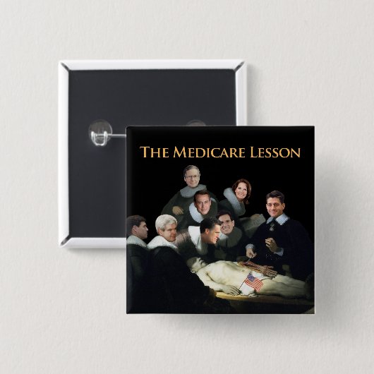 De geneesmiddelles vierkante button 5,1 cm (Voorkant /achterkant)