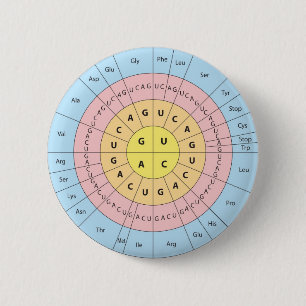 De genetische code ronde button 5,7 cm