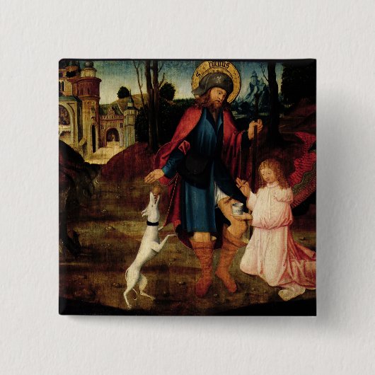 De genezing van Saint Roch Vierkante Button 5,1 Cm (Voorkant)