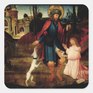 De genezing van Sint Roch Vierkante Sticker