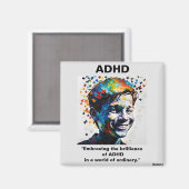 De genialiteit van ADHD-Sticker Magneet (Voorkant / Achterkant)