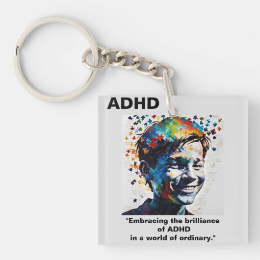 De genialiteit van ADHD-Sticker Sleutelhanger (voorkant)