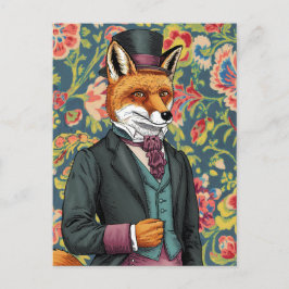 De gentleman Fox blauw Paarse pak Briefkaart