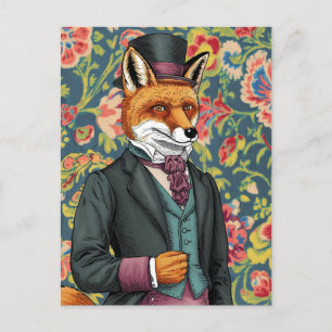 De gentleman Fox blauw Paarse pak Briefkaart