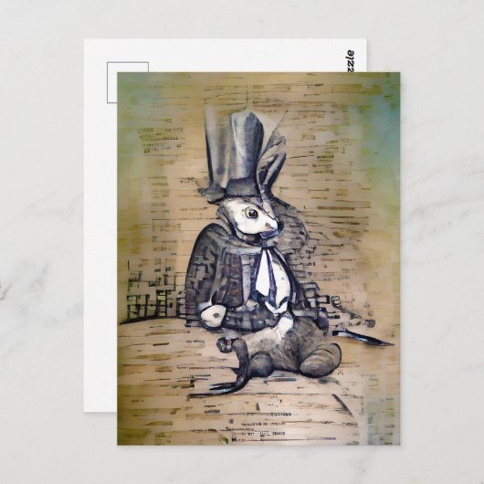 De Gentleman Rabbit Briefkaart (Voorkant / Achterkant)