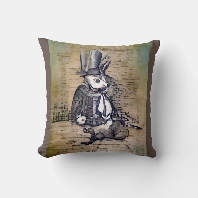 De Gentleman Rabbit Kussen (Voorkant)