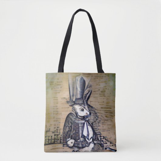 De Gentleman Rabbit Tote Bag (Voorkant)