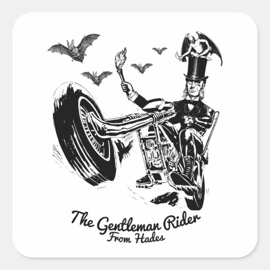 De Gentleman Rider uit Hades Vierkante Sticker (Voorkant)