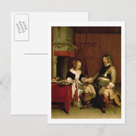 De Gentleman Soldaat (olie op doek) Briefkaart (Voorkant / Achterkant)