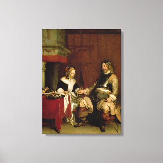 De Gentleman Soldaat (olie op doek) Canvas Afdruk (Voorkant)