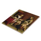 De Gentleman Soldaat (olie op doek) Tegeltje (Zijkant)