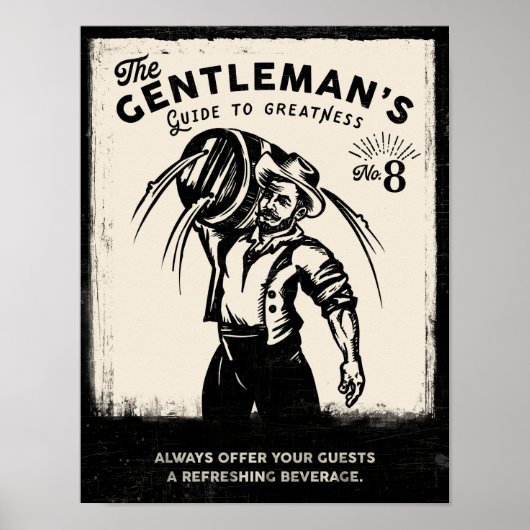 "De Gentleman's Guide to Greatness": Koel Man Cave Poster (Voorkant)