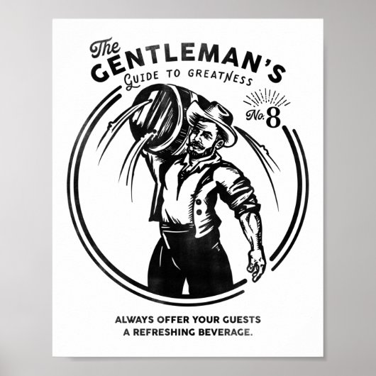 "De Gentleman's Guide to Greatness" Man grot bier Poster (Voorkant)