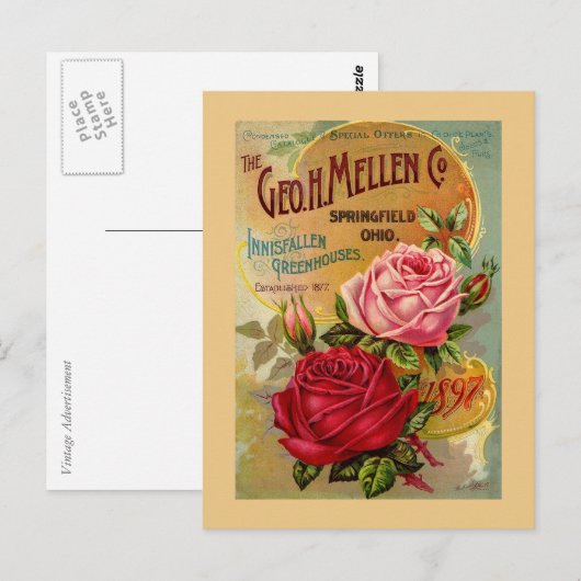 De Geo. H. Mellen Co. Greenhouse Advertisement Briefkaart (Voorkant / Achterkant)