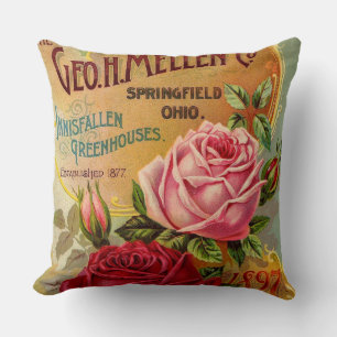 De Geo. H. Mellen Co. Greenhouse Advertisement Kussen