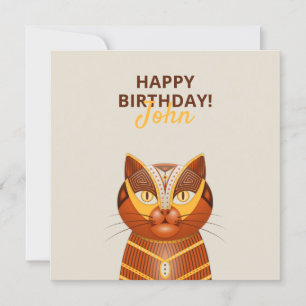 De geocat - een Cute Cat Birthday Kaart