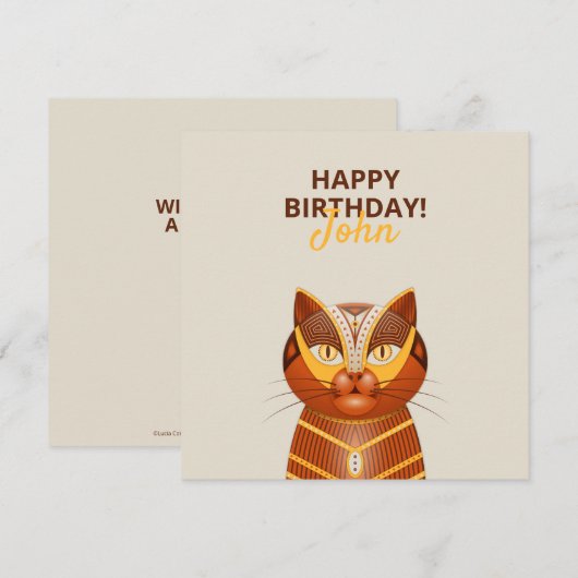 De Geocat - Een Grappige Verjaardagskaart voor Kat (Voorkant / Achterkant)