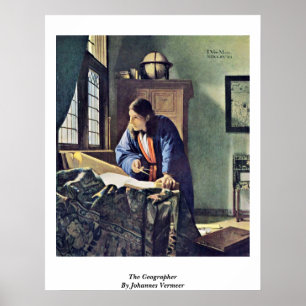 De Geografe. Door Johannes Vermeer Poster