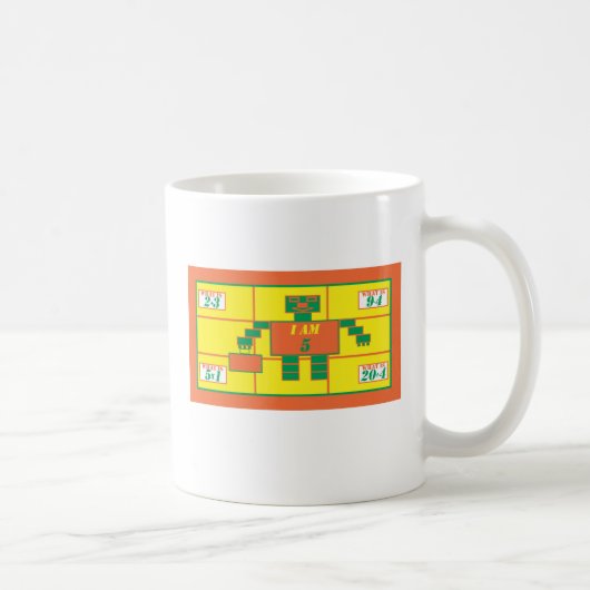 De Geometrics-Beker-Rechthoek-Leeftijd 5 Koffiemok (Rechts)
