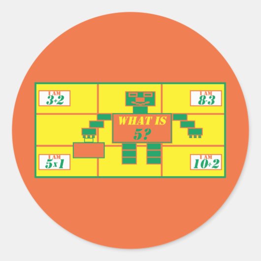 De Geometrics-Sticker-Rectangle-Age 5 Ronde Sticker (Voorkant)