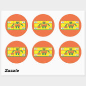 De Geometrics-Sticker-Rectangle-Age 5 Ronde Sticker (Vel)