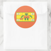 De Geometrics-Sticker-Rectangle-Age 5 Ronde Sticker (Tas)