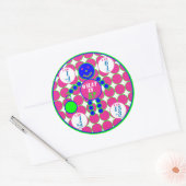 De Geometrics-Stickers-Circle-Age 5 Ronde Sticker (Envelop)