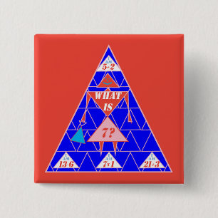 De geometrie-Button-driehoek-leeftijd 7 Vierkante Button 5,1 Cm