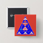 De geometrie-Button-driehoek-leeftijd 8 Vierkante Button 5,1 Cm (Voorkant /achterkant)